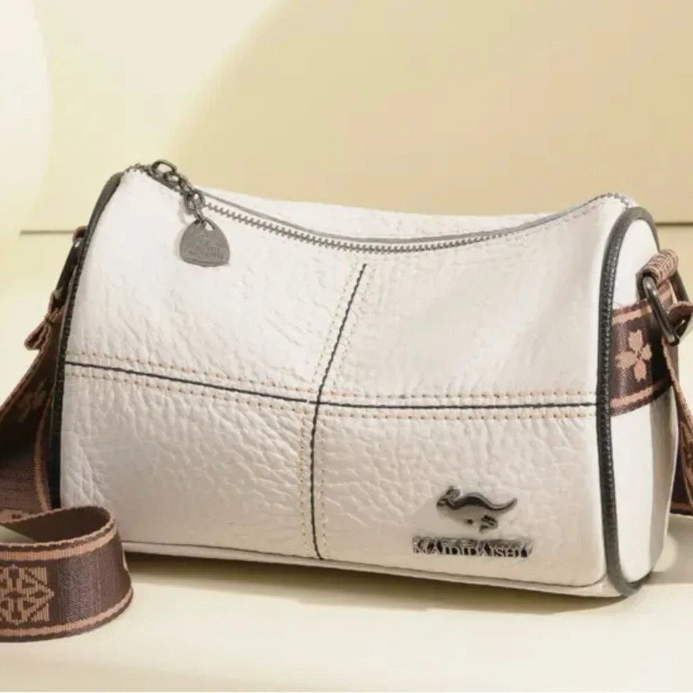 Cream Leather Crossbody Bag